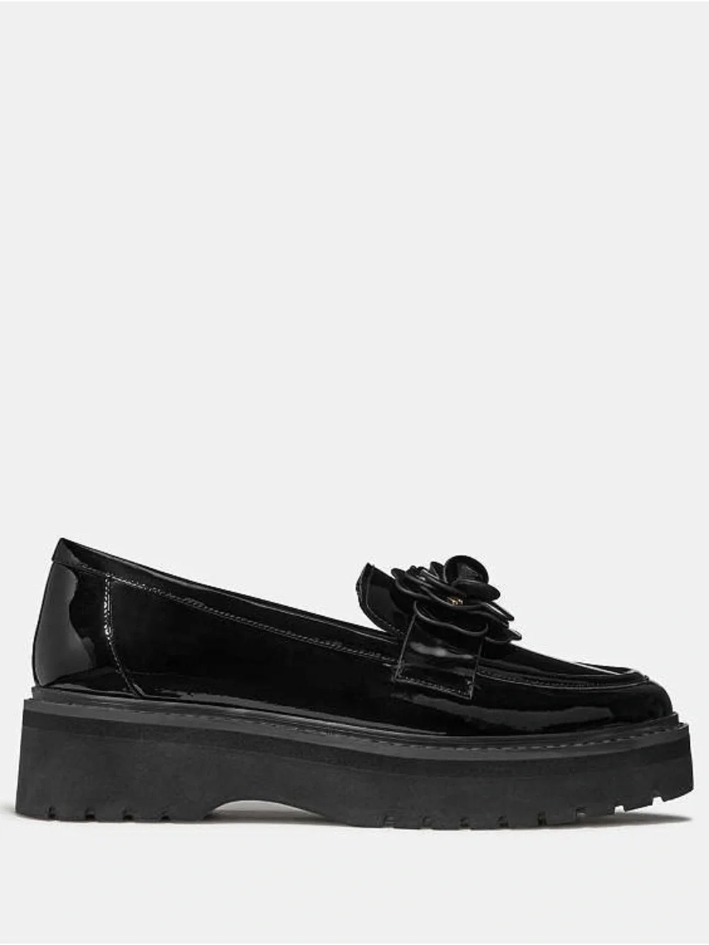 New kate spade Black Flora Lug Loafer